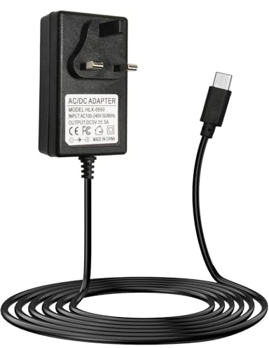 USB-C Power Supply UK Plug for Raspberry Pi 5 PSU 27W 5V 5A PD Power Adapter Type C Charger for Raspberry Pi 5 4GB/8GB/16GB, 1.5M