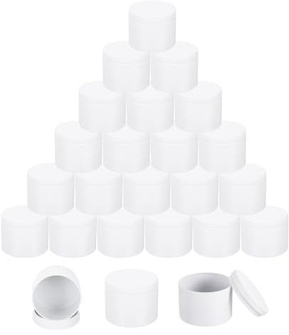 QUARKZMAN 24Pcs 4Oz Boîtes À Bougies Pots À Bougies Vides Blanc | Avec Couvercles Pour Faire Des Bougies