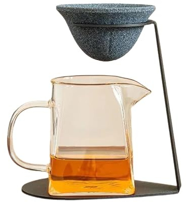 Colador de café de cerámica, filtro de alta precisión, colador de té de hojas sueltas con soporte, herramienta para preparar bebidas con diseño resistente, accesorio para café y té, entusiastas de la