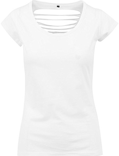 Build your Brand By035 Women's Back Cut Tee T-Shirt White