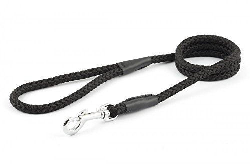 Ancol Trigger Hook Rope Dog Lead (1.07m x 10mm - 30kg) (Black)