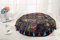 DK Homewares Indisch Baumwolle Kissenbezüge Wohnzimmer bodenkissenbezug 55x55 Bohemian Schwarz Patchwork Gestickt Wohnkultur Rund Vintage Bodenkissen - 22x22 Inch