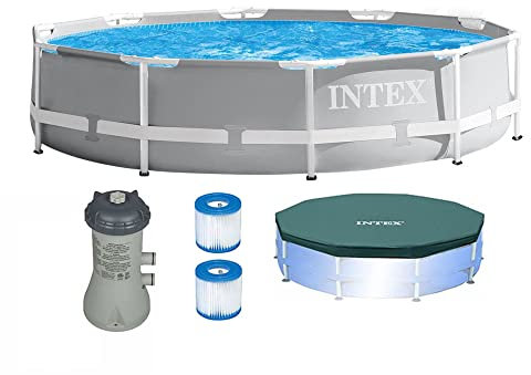 Intex Piscine hors sol de 3 m x 76,2 cm avec pompe filtrante à cartouche, 2 filtres et couvercle