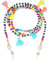 VINCHIC Bunte Brillenkette mit Perlen und Sonnenbrillenhalter, Brillenband, Halskette, Kordel für Damen, 01 - flippige farbige Perlen, 70 cm