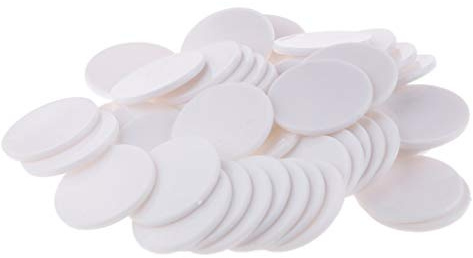 Tenlacum Casino Pokerchips, Pokerspiel, Brettspiel, Chips, DIY, Handwerk, 40 mm, Weiß (50 Stück)