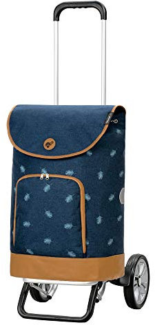 Andersen Shopper Alu Star höhenverstellbar mit Rad Ø 20cm und 41 Liter Tasche Holm blau