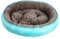SimidunEUR Hundebett Waschbar Runde Hundekorb für kleine Hunde Katzen Weiche Plüsch Hundekissen，Blauer See 1,S (40 * 30CM)