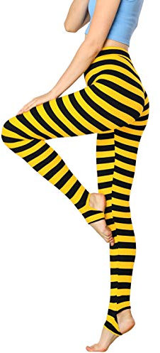 Allegra K Leggings für Damen, bedruckt, hohe Taille, elastischer Bund, Party, Yoga, Weihnachten, Steigbügelhose, S
