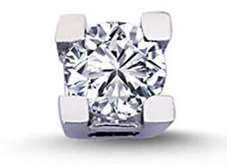 0,13 Carat Herren Diamant Solitär EinStein Ohrringe Ohrstecker 14 Karat Weißgold