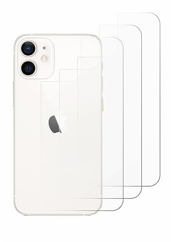 brotect Glass Screen Protector Film compatible with Apple iPhone 12 mini (Back) (3 Pack) - Glass-Foil 9H Protection [Scratch Resistant, High Clarity]