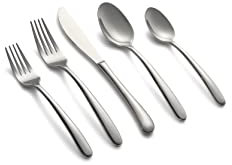 Cambridge Silversmiths Jude Mirror 45 Piece Flatware Set, Service for Eight, silver