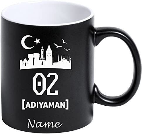 Tasse Kaffeetasse Kahve Cay Bardagi Bardak Hediye Matt Schwarz Türkei Flagge Motiv2 02 Adiyaman