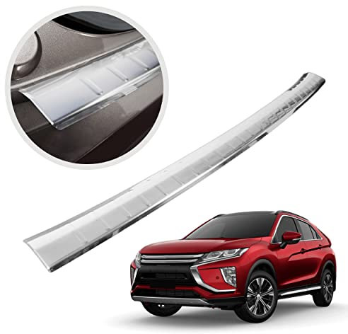 CHROMEMASTER | Ladekantenschutz Stoßstangenschutz | Kompatibel mit Mitsubishi Eclipse Cross 2017- ; Edelstahl Poliert/Chrom; Unsere Lackschutzleiste Sichert den Heckstoßfänger vor Kratzern