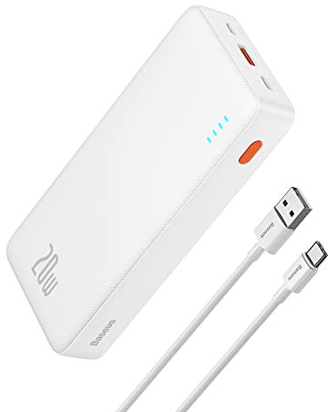 Baseus Powerbank 20000mAh Power Bank 20W Schnelles Aufladen, Externer Handyakkus PD QC Ladegerät mit USB C in&Out, Powerbank USB C Klein für iPhone 15 14 13 12 11 Samsung S23 S22 iPad Xiaomi Huawei