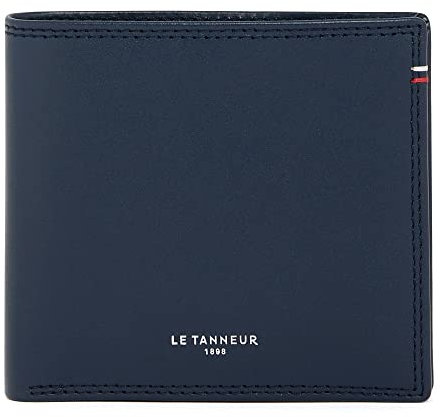 Le Tanneur, Porte-Cartes Horizontal, en Cuir Lisse, Homme, 3 Poches Plates, 2 Poches Billets, 7 Compartiments Cartes, Deux Volets, sécurité RFID, Doublure Textile