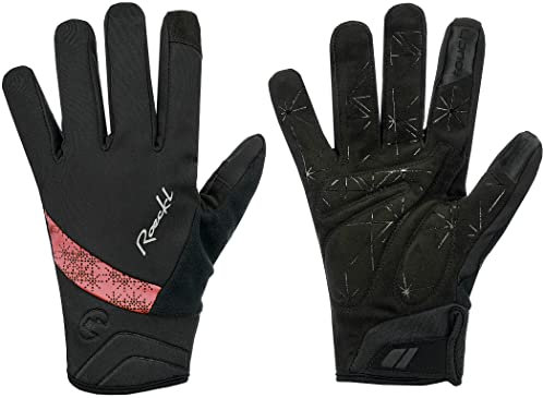 Roeckl Waldau Damen Winter Fahrrad Handschuhe lang schwarz/coral 2023: Größe: 8