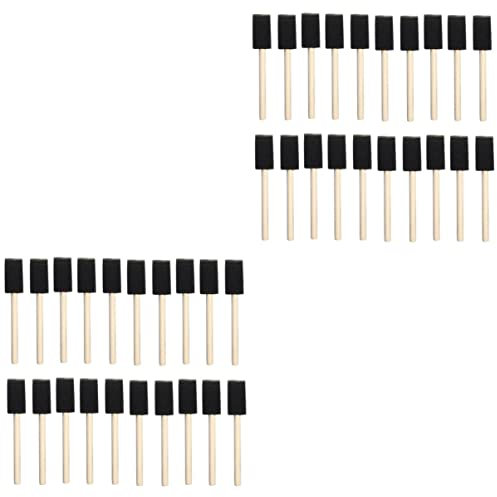 STOBOK Foam Paint Brush 50 Pcs 1 foam Graffiti Kids foam Brush Stain Varnish Brush educational toys for toddlers puzzle toy Stains foam Pattern stamps for kids paint enamel child Bamboo