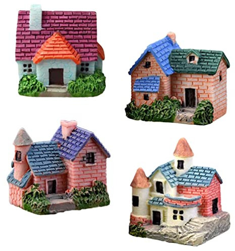 4 Stück Miniatur Deko - Harz Tiny Figuren Für Garten, Bonsai, Blumentopf, Feengarten Zubehör, Micro Landschaftsbau