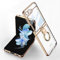 CeeEee Hülle für Samsung Z Flip 5 Transparent Handyhülle Stoßfest Dünn Klappbar Case für Galaxy Z Flip 5 5g mit Ring Ständer - Gold