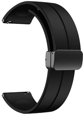 diloy BR45 silicone strap – Magnetic closure – Quick release – Smartwatch compatible – 20mm 22mm – Flexible and secure Black 20mm