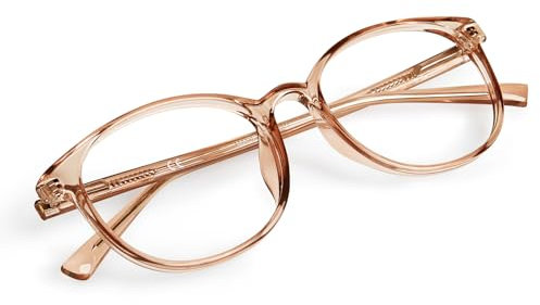 FONHCOO Blue Light Blocking Glasses Women Men Computer Eyeglasses,TR90 Fashion Round Transparent Anti Blue Light Glasses with Anti Eyestrain & UV Glare for Gaming & Reading