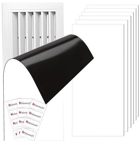 Cubiertas magnéticas de ventilación de suelo 30,5 x 14 cm, 6 Paquete Cubiertas de ventilación para el hogar, HVAC y aire acondicionado, para el hogar, piso, techo, cortados a medida, Blancas