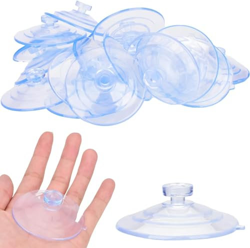 AccEncyc Ventosa in PVC trasparente, 65 mm, senza ganci, per bagno, parete, porta, vetro, finestra, auto, paralume (12 pezzi)