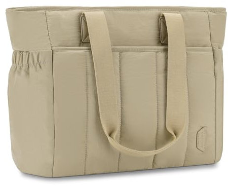 VASCHY Tote Bag, Borsa Donna Grande Borsa Università Donna Borse Donna Leggera Borsa Mare Borsa da Viaggio/Shopping/Lavoro/Ufficio/Scuola Khaki Regalo
