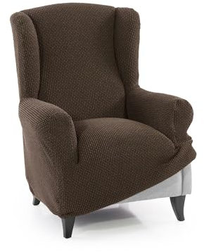 FAVERTI® Super elastischer Sesselbezug für Ohrensessel, 1-Sitzer, 70 bis 100 cm, Modell Novele, Wildleder, hochwertiger Schutz aus Jacquard-Stoff, Baumwollgefühl, Ohrensesselschutz