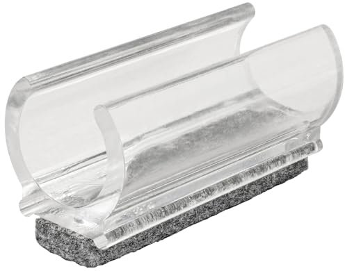 WAGNER Klemmschalengleiter für Rundrohr 4tlg. - 50 x 12/19 x 17/25 mm, Filz 8 mm, Kunststoff transparent - Made in Germany - 15069299