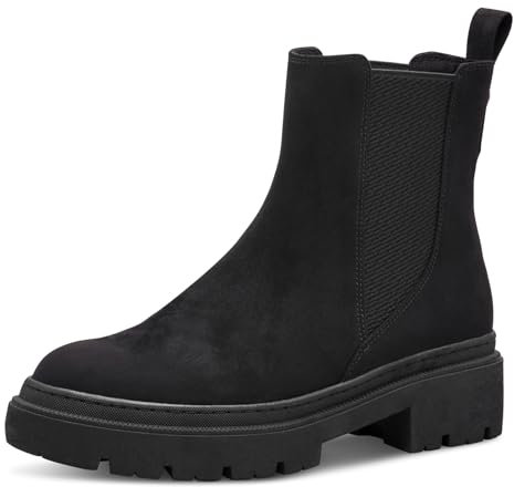 MARCO TOZZI Damen Chelsea Boots zum Schlupfen mit Plateau, Schwarz (Black), 37 EU