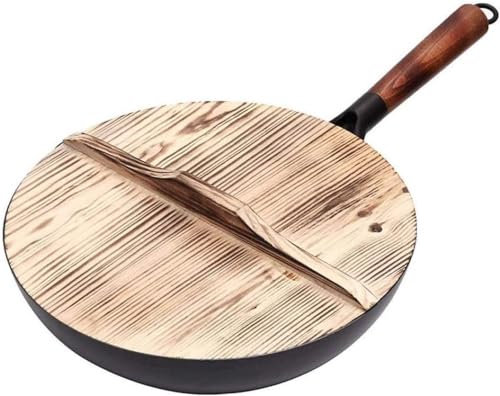 LRTYZBD Authentic Hand Hammered Wok, Carbon Steel Chinese Pow Wok, Traditional Round Bottom Wok