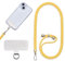 Cordon Para Movil Correa Movil Universal，Pegatinas Metálicas Para Teléfonos Móviles, Cuerdas Ajustables, Tirantes O Tirantes Para Liberar Las Manos. (Amarillo y blanco)
