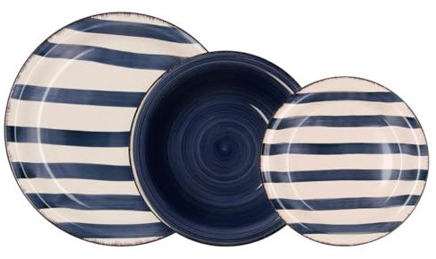 Quid Singular Vajilla Cerámica azul navy 18 Piezas 6 personas