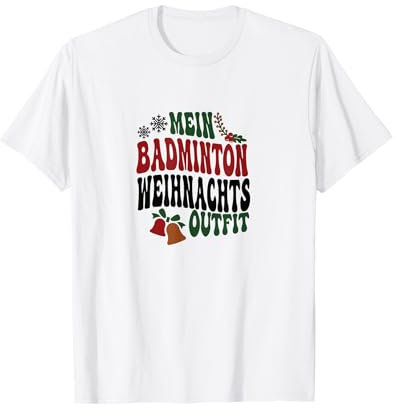 Badminton Weihnachten Spieler Herren Badmintonspieler T-Shirt