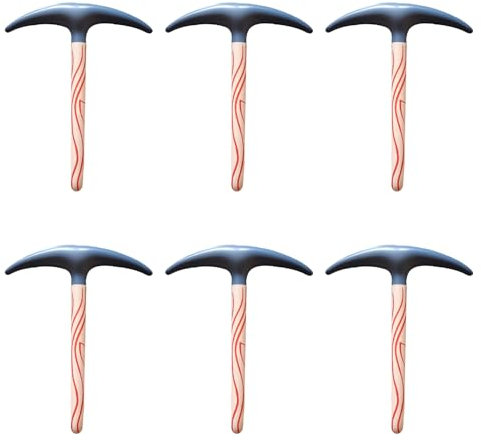 Bohue 6pcs Inflatable Pickaxe Toy Blow up Pickaxe Party Toy Pool Toys Fake Pickaxe Prop for Halloween Cosplay