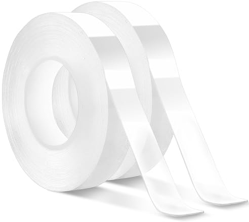 vofauiss 2 Pack Nano Double Sided Tape Duty Mounting Tape Sticky Walls, Double Sided Heavy Duty Rug Tape, Duty Multipurpose Mounting Transparent Tape for Paste Items