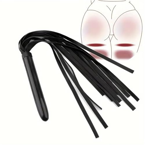 1 pièce de fouet en cuir PU noir, un beau cadeau pour les passionnés d'équitation