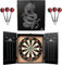 RUTHLESS Home Darts Center | Komplettes Home Dart Board Center inkl. Schrank, Dartscheibe und 2 Sets Dartpfeile (Dragon)