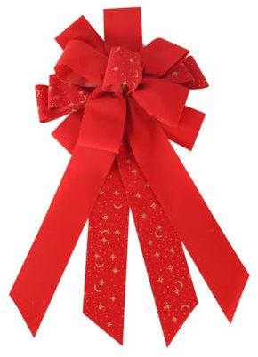 LAOYEFACAI Lazo de Navidad Decoraciones para Árbol de Navidad Adornos para Corona de Navidad Lazo navideño Artesanal de Doble Capa Grande para Corona de Navidad, Boda, Fiesta (Type G)