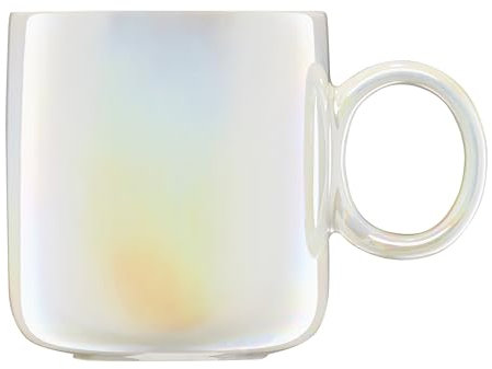 AMBITION Kaffeetasse 360ml Pearl Porzellanbecher für Kaffee Tee Cappuccino Perlenglanz weiß