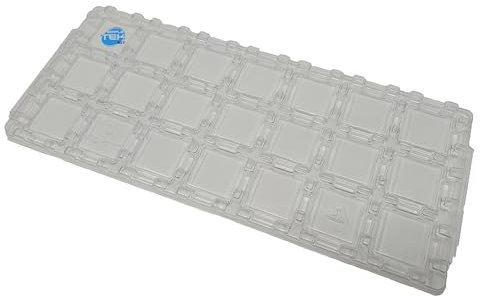 SIMPLETEK - Blister Raccoglitore Tray Retail Trasparente Antistatico Impilabile Per 25 CPU Processori LGA 1156 1155 1150 1151 1200 | 21 Slot da 37,5 mm X 37,5 mm | 500212706 (Ricondizionato)