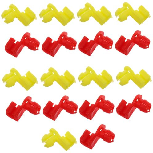 OUNONA 10-piece Plastic Car Door Lock Rod Clips Set 4mm Size in Yellow and Red Compatible Truck Accessories and Tailgate Parts