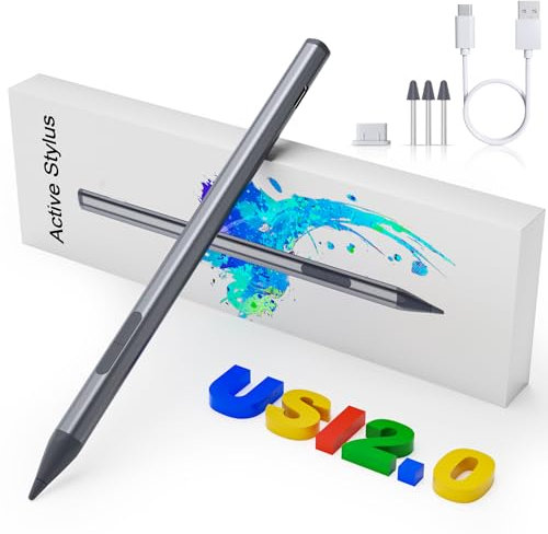 USI 2.0 Lápiz para Chromebook, Carga Rápida (120 Horas de Duración de la Batería), Rechazo de Palma, USI2.0 Stylus Pen para Lenovo Chromebook Duet, Acer Chromebook Spin 314, HP, Google Pixel Tablet