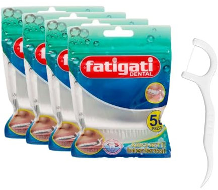 Archetti Filo Interdentale, Confezioni da 50 Pezzi, Bianco - Fatigati Dental - Amami BEAUTY (200)