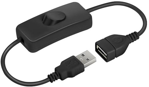 AXFEE USB Switch Cable, USB-Switch Extension Cord, Usb-A Male to Female Cable with On/Off Switches, usb Extension-Cable for LED Desk Lamp, Driving Recorder, Fan, LED-Strips (Black)
