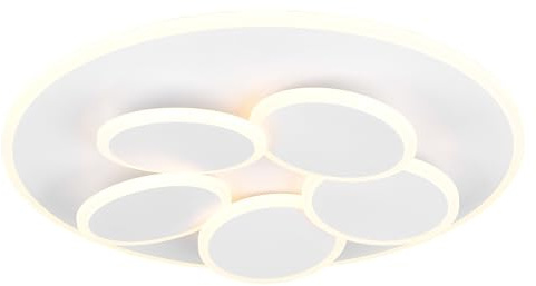 Trio Leuchten LED Deckenleuchte Mandala 653210631, Metall Weiß matt, inkl. 35 Watt LED, Fernbedienung, Switch Dimmer, Lichtfarbe einstellbar, Timer, Nachtlicht