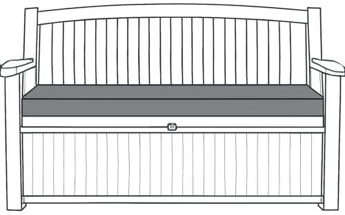 LAAM LINEN Waterproof Garden Bench Cushion 128x50x5cm Extra Thick Outdoor Seat Pads Only fit for Keter, Eden, Storage Benches & Swing Patio Cushion Durable & Easy to Clean Removable Cover (Gray)