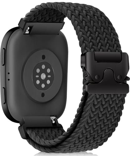 MiKoyi 22 mm Cinturino per Amazfit Bip 6/Balance/Bip 5/Bip 5 Unity/Cheetah/Cheetah Pro/GTR 4, Nylon Sportivo Intrecciato Cinturini di Ricambio per Amazfit GTR 3 Pro/GTR 3/GTR 2 eSIM, Nero