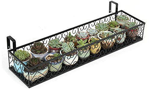 Fioriera in ferro battuto, resistente, da appendere, per balconi, telaio decorativo, ideale per piante da interno ed esterno